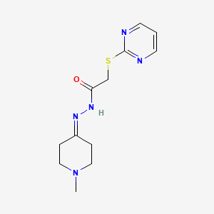molecular formula C12H17N5OS B11619644 N'-(1-methylpiperidin-4-ylidene)-2-(pyrimidin-2-ylsulfanyl)acetohydrazide 