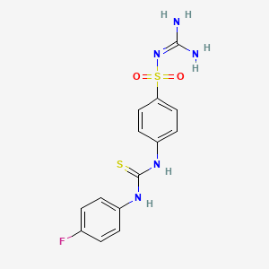 molecular formula C14H14FN5O2S2 B11619674 N-carbamimidoyl-4-{[(4-fluorophenyl)carbamothioyl]amino}benzenesulfonamide 