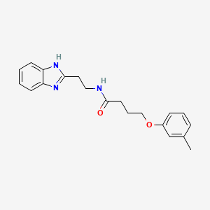 molecular formula C20H23N3O2 B11619695 N-[2-(1H-benzimidazol-2-yl)ethyl]-4-(3-methylphenoxy)butanamide 