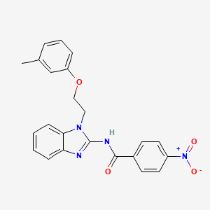 molecular formula C23H20N4O4 B11619716 N-{1-[2-(3-methylphenoxy)ethyl]-1H-benzimidazol-2-yl}-4-nitrobenzamide 