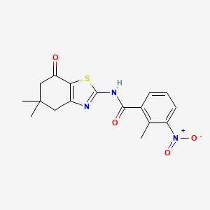 molecular formula C17H17N3O4S B11619762 N-(5,5-dimethyl-7-oxo-4,5,6,7-tetrahydro-1,3-benzothiazol-2-yl)-2-methyl-3-nitrobenzamide 