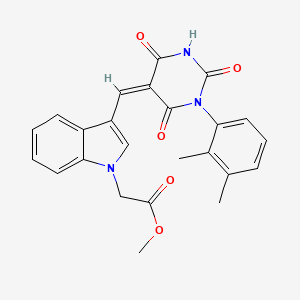 molecular formula C24H21N3O5 B11619780 methyl (3-{(Z)-[1-(2,3-dimethylphenyl)-2,4,6-trioxotetrahydropyrimidin-5(2H)-ylidene]methyl}-1H-indol-1-yl)acetate 
