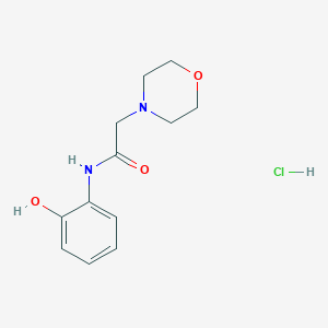 molecular formula C12H17ClN2O3 B116199 4-Morpholineacetamide, N-(2-hydroxyphenyl)-, monohydrochloride CAS No. 143579-12-8