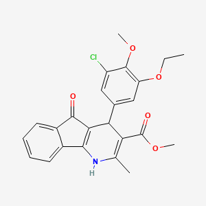 molecular formula C24H22ClNO5 B11619969 methyl 4-(3-chloro-5-ethoxy-4-methoxyphenyl)-2-methyl-5-oxo-4,5-dihydro-1H-indeno[1,2-b]pyridine-3-carboxylate 