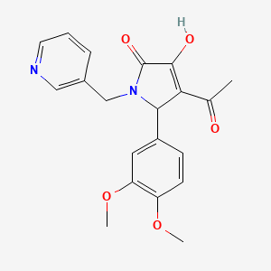 molecular formula C20H20N2O5 B11619982 (4E)-5-(3,4-dimethoxyphenyl)-4-(1-hydroxyethylidene)-1-(pyridin-3-ylmethyl)pyrrolidine-2,3-dione 