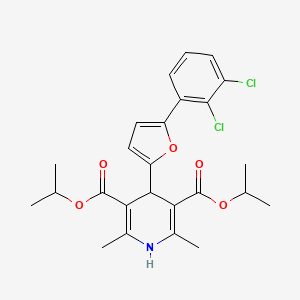 molecular formula C25H27Cl2NO5 B11620129 Dipropan-2-yl 4-[5-(2,3-dichlorophenyl)furan-2-yl]-2,6-dimethyl-1,4-dihydropyridine-3,5-dicarboxylate 