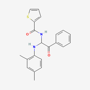 molecular formula C21H20N2O2S B11620240 N-{1-[(2,4-dimethylphenyl)amino]-2-oxo-2-phenylethyl}thiophene-2-carboxamide 