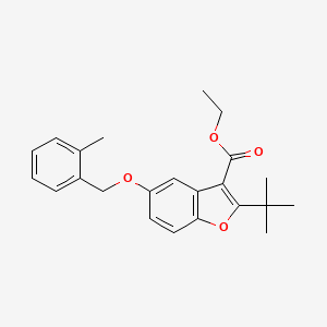 molecular formula C23H26O4 B11620246 Ethyl 2-tert-butyl-5-[(2-methylphenyl)methoxy]-1-benzofuran-3-carboxylate 