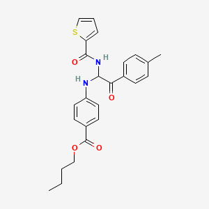 molecular formula C25H26N2O4S B11620255 Butyl 4-({2-(4-methylphenyl)-2-oxo-1-[(thiophen-2-ylcarbonyl)amino]ethyl}amino)benzoate 