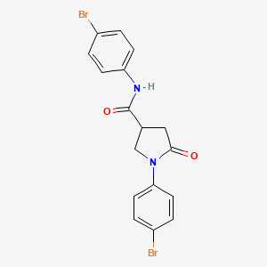 molecular formula C17H14Br2N2O2 B11620273 N,1-bis(4-bromophenyl)-5-oxopyrrolidine-3-carboxamide 