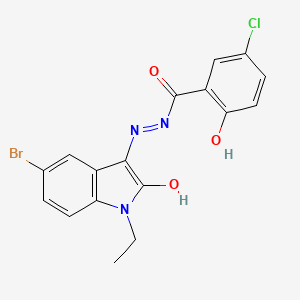 molecular formula C17H13BrClN3O3 B11620338 N'-[(3Z)-5-bromo-1-ethyl-2-oxo-1,2-dihydro-3H-indol-3-ylidene]-5-chloro-2-hydroxybenzohydrazide 