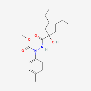 molecular formula C19H30N2O4 B11620380 Methyl 2-(2-butyl-2-hydroxyhexanoyl)-1-(4-methylphenyl)hydrazinecarboxylate 