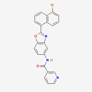 molecular formula C23H14BrN3O2 B11620497 N-[2-(5-bromonaphthalen-1-yl)-1,3-benzoxazol-5-yl]pyridine-3-carboxamide 