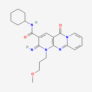 molecular formula C22H27N5O3 B11620551 2-Imino-1-(3-methoxy-propyl)-10-oxo-1,10-dihydro-2H-1,9,10a-triaza-anthracene-3-carboxylic acid cyclohexylamide 