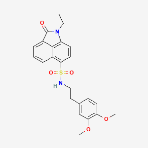 molecular formula C23H24N2O5S B11620557 N-[2-(3,4-dimethoxyphenyl)ethyl]-1-ethyl-2-oxo-1,2-dihydrobenzo[cd]indole-6-sulfonamide 
