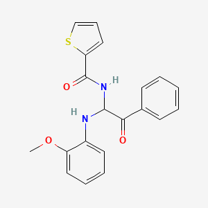 molecular formula C20H18N2O3S B11620853 N-{1-[(2-methoxyphenyl)amino]-2-oxo-2-phenylethyl}thiophene-2-carboxamide 