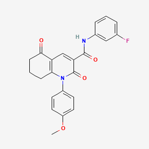 molecular formula C23H19FN2O4 B11621009 N-(3-fluorophenyl)-1-(4-methoxyphenyl)-2,5-dioxo-1,2,5,6,7,8-hexahydroquinoline-3-carboxamide 