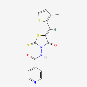 molecular formula C15H11N3O2S3 B11621078 N-[(5Z)-5-[(3-methylthiophen-2-yl)methylidene]-4-oxo-2-sulfanylidene-1,3-thiazolidin-3-yl]pyridine-4-carboxamide 