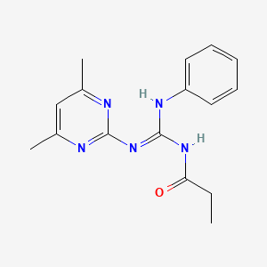 molecular formula C16H19N5O B11621212 N-[(Z)-[(4,6-dimethylpyrimidin-2-yl)amino](phenylamino)methylidene]propanamide CAS No. 354993-69-4