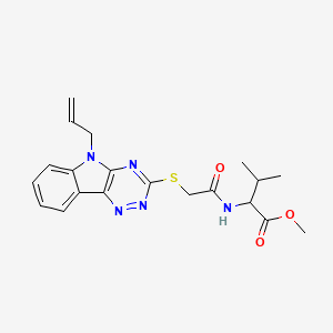 molecular formula C20H23N5O3S B11621314 methyl N-({[5-(prop-2-en-1-yl)-5H-[1,2,4]triazino[5,6-b]indol-3-yl]sulfanyl}acetyl)valinate 