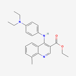 molecular formula C23H27N3O2 B11621340 Ethyl 4-{[4-(diethylamino)phenyl]amino}-8-methylquinoline-3-carboxylate 