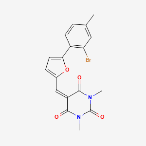 molecular formula C18H15BrN2O4 B11621384 5-{[5-(2-bromo-4-methylphenyl)furan-2-yl]methylidene}-1,3-dimethylpyrimidine-2,4,6(1H,3H,5H)-trione 