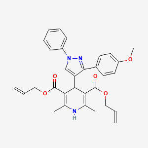 molecular formula C31H31N3O5 B11621427 diallyl 4-[3-(4-methoxyphenyl)-1-phenyl-1H-pyrazol-4-yl]-2,6-dimethyl-1,4-dihydro-3,5-pyridinedicarboxylate 