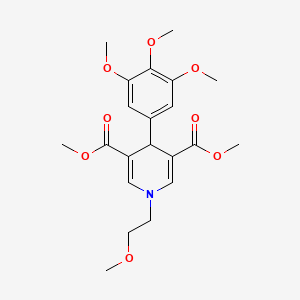 molecular formula C21H27NO8 B11621430 Dimethyl 1-(2-methoxyethyl)-4-(3,4,5-trimethoxyphenyl)-1,4-dihydropyridine-3,5-dicarboxylate 