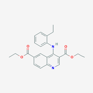 molecular formula C23H24N2O4 B11621454 Diethyl 4-[(2-ethylphenyl)amino]quinoline-3,6-dicarboxylate 