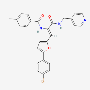 molecular formula C27H22BrN3O3 B11621598 N(2(5-(4-BR-PH)2-Furyl)-1-(((4-pyridinyl-ME)amino)carbonyl)vinyl)-4-ME-benzamide 