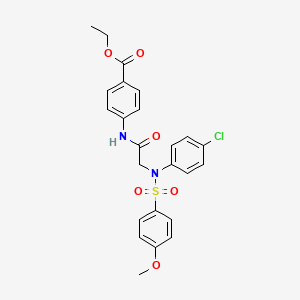 molecular formula C24H23ClN2O6S B11621615 ethyl 4-({N-(4-chlorophenyl)-N-[(4-methoxyphenyl)sulfonyl]glycyl}amino)benzoate 