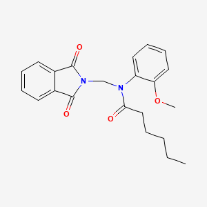 molecular formula C22H24N2O4 B11621640 N-[(1,3-dioxoisoindol-2-yl)methyl]-N-(2-methoxyphenyl)hexanamide 