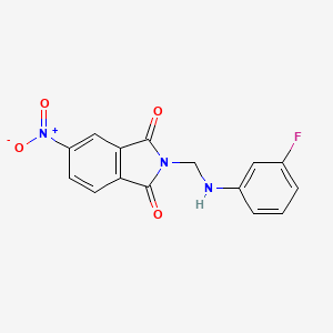 molecular formula C15H10FN3O4 B11621647 2-[(3-fluoroanilino)methyl]-5-nitro-1H-isoindole-1,3(2H)-dione 