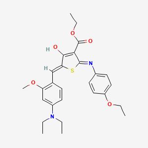 molecular formula C27H32N2O5S B11621659 ethyl (5Z)-5-[[4-(diethylamino)-2-methoxyphenyl]methylidene]-2-(4-ethoxyanilino)-4-oxothiophene-3-carboxylate 