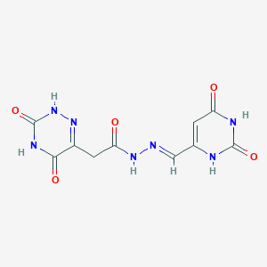 molecular formula C10H9N7O5 B11621665 (E)-N'-((2,6-dioxo-1,2,3,6-tetrahydropyrimidin-4-yl)methylene)-2-(3,5-dioxo-2,3,4,5-tetrahydro-1,2,4-triazin-6-yl)acetohydrazide 