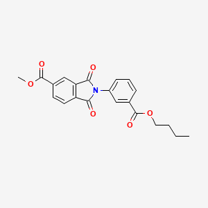 molecular formula C21H19NO6 B11621745 methyl 2-[3-(butoxycarbonyl)phenyl]-1,3-dioxo-2,3-dihydro-1H-isoindole-5-carboxylate 