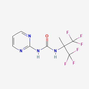 molecular formula C9H8F6N4O B11621746 1-(1,1,1,3,3,3-Hexafluoro-2-methylpropan-2-yl)-3-pyrimidin-2-ylurea 