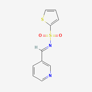 molecular formula C10H8N2O2S2 B11621784 N-[(E)-pyridin-3-ylmethylidene]thiophene-2-sulfonamide 