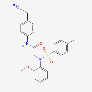 molecular formula C24H23N3O4S B11621795 N-[4-(Cyanomethyl)phenyl]-2-[N-(2-methoxyphenyl)4-methylbenzenesulfonamido]acetamide 