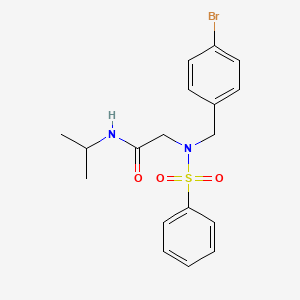 molecular formula C18H21BrN2O3S B11621864 N~2~-(4-bromobenzyl)-N~2~-(phenylsulfonyl)-N-propan-2-ylglycinamide 