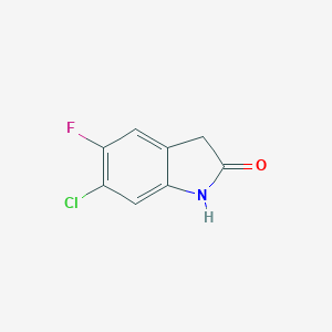 molecular formula C8H5ClFNO B011622 6-Chloro-5-fluoroindolin-2-one CAS No. 100487-74-9
