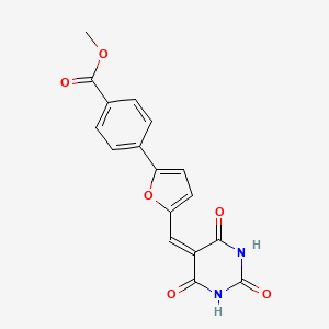 molecular formula C17H12N2O6 B11623224 methyl 4-{5-[(2,4,6-trioxotetrahydropyrimidin-5(2H)-ylidene)methyl]furan-2-yl}benzoate 