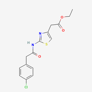 molecular formula C15H15ClN2O3S B11623238 Ethyl 2-[2-[[2-(4-chlorophenyl)acetyl]amino]-1,3-thiazol-4-yl]acetate CAS No. 333433-37-7