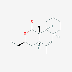 molecular formula C17H26O2 B116233 (3R,4aR,6aS,10aS,10bR)-3-ethyl-5,10b-dimethyl-4,4a,6a,7,8,9,10,10a-octahydro-3H-benzo[h]isochromen-1-one CAS No. 143605-57-6