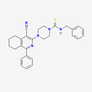 molecular formula C28H29N5S B11623343 N-benzyl-4-(4-cyano-1-phenyl-5,6,7,8-tetrahydroisoquinolin-3-yl)piperazine-1-carbothioamide 
