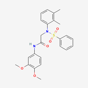 molecular formula C24H26N2O5S B11623421 N-(3,4-Dimethoxyphenyl)-2-[N-(2,3-dimethylphenyl)benzenesulfonamido]acetamide 