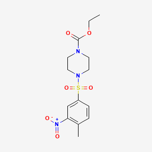 molecular formula C14H19N3O6S B11623540 Ethyl 4-[(4-methyl-3-nitrophenyl)sulfonyl]piperazine-1-carboxylate 