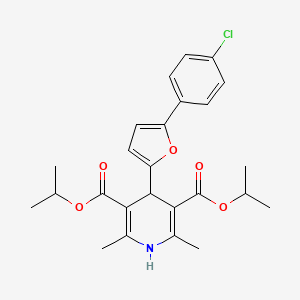 molecular formula C25H28ClNO5 B11623558 Dipropan-2-yl 4-[5-(4-chlorophenyl)furan-2-yl]-2,6-dimethyl-1,4-dihydropyridine-3,5-dicarboxylate CAS No. 421580-71-4