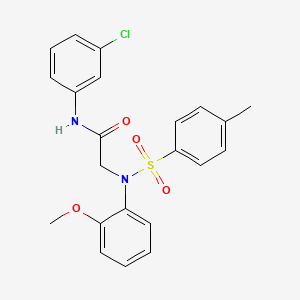 molecular formula C22H21ClN2O4S B11623581 N-(3-Chlorophenyl)-2-[N-(2-methoxyphenyl)4-methylbenzenesulfonamido]acetamide 