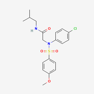 molecular formula C19H23ClN2O4S B11623668 N~2~-(4-chlorophenyl)-N~2~-[(4-methoxyphenyl)sulfonyl]-N-(2-methylpropyl)glycinamide 